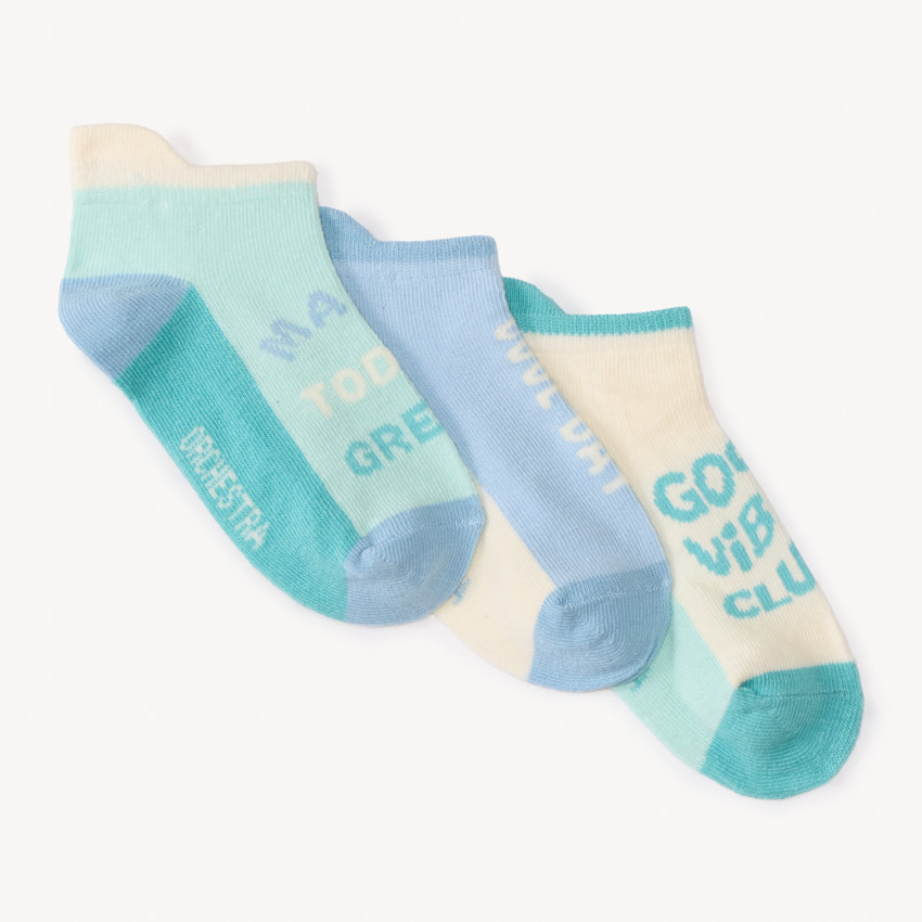 Lot de 3 paires de socquettes fantaisie pour garçon