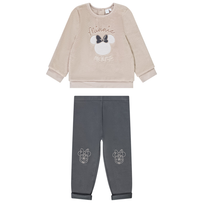 Ensemble 2 pièces en sherpa broderie Minnie Disney pour bébé fille 