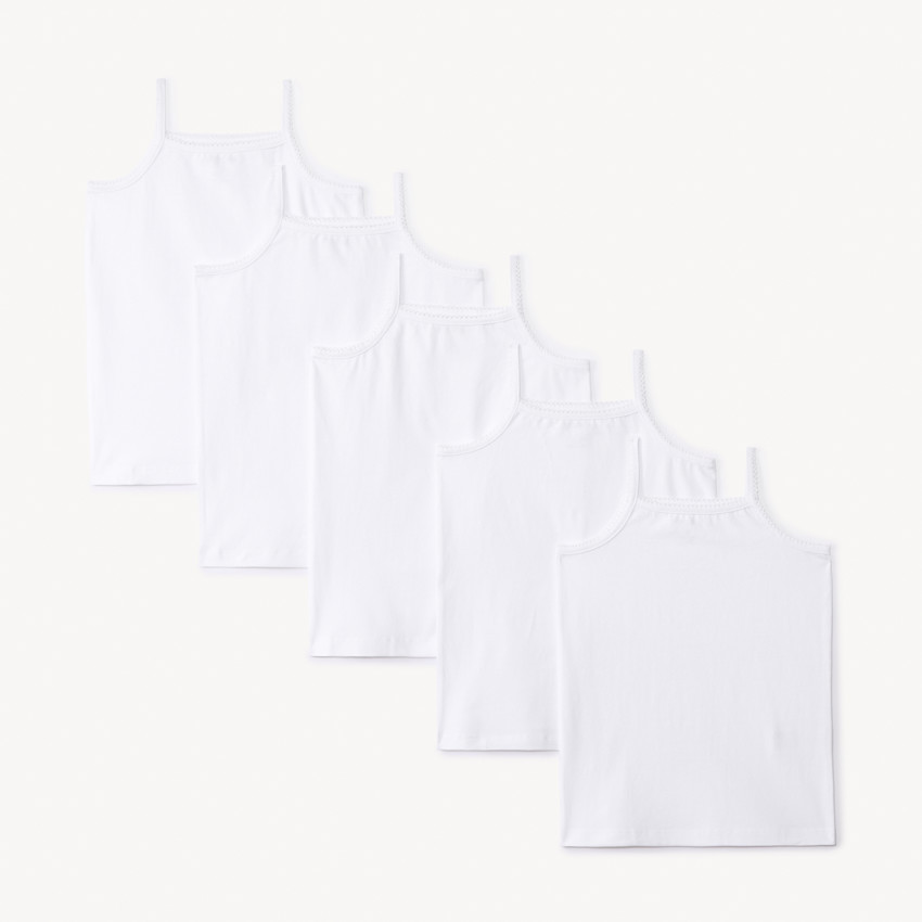 Lot de 5 maillots de corps débardeurs unis pour fille 