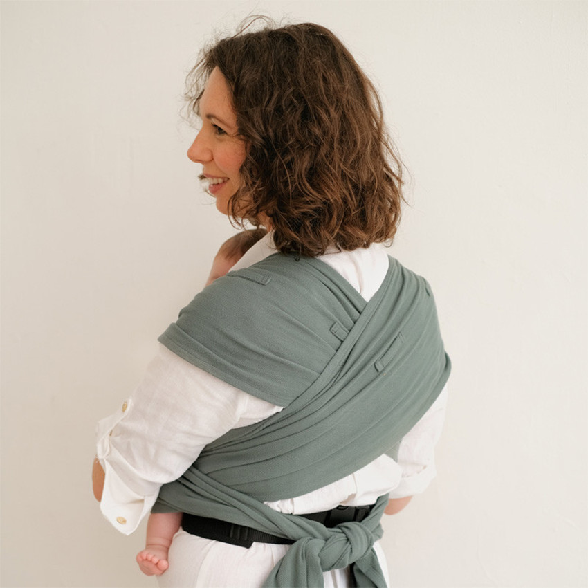 Porte-bébé type mei tai P'tit Evo vert eucalyptus 