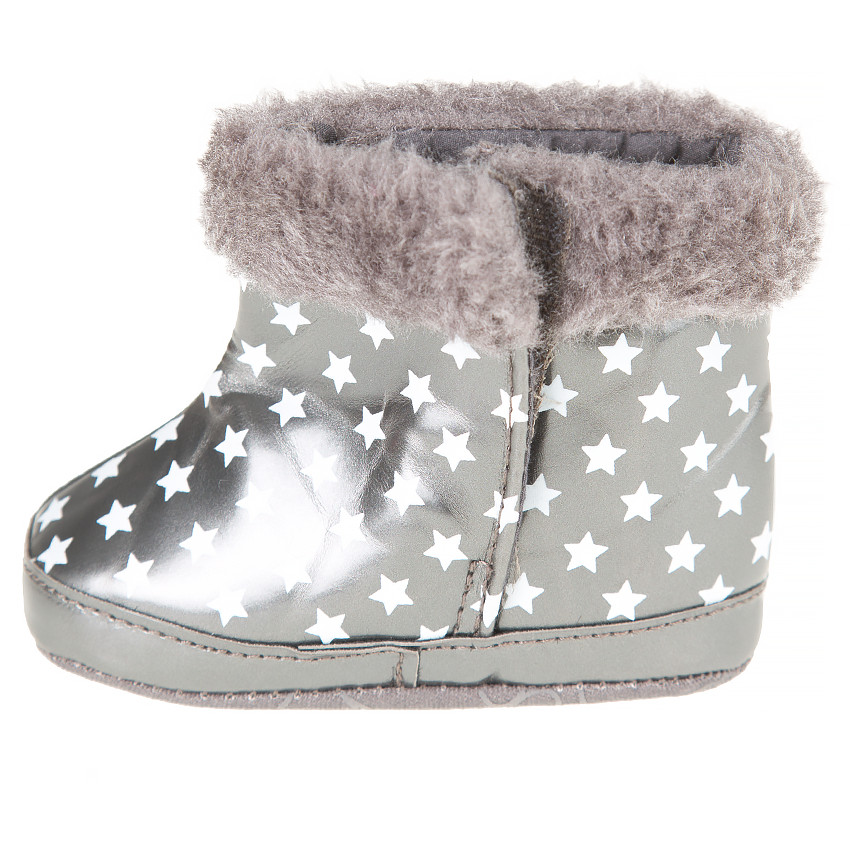 Bottines imprimé étoiles avec fausse fourrure 