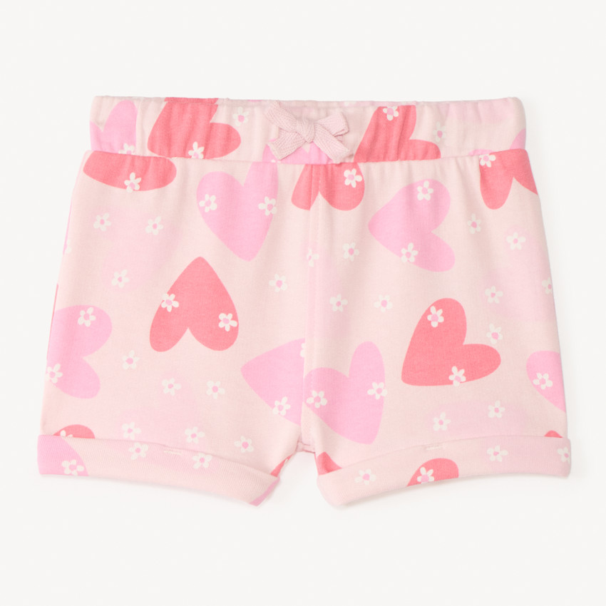 Short en molleton imprimé fantaisie pour bébé fille