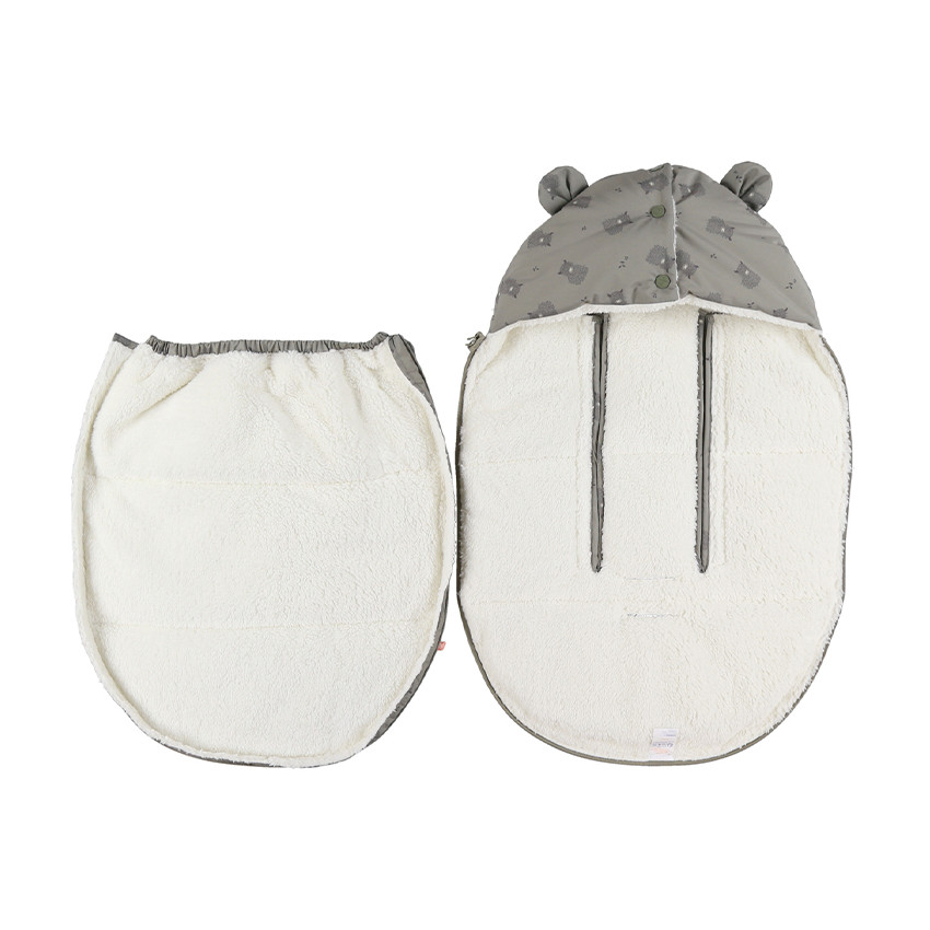 Chancelière déperlante 3-36M imprimé vaches kaki 