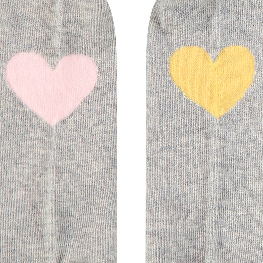 Lot de 2 collants épais pour bébé fille à coeurs colorés 
