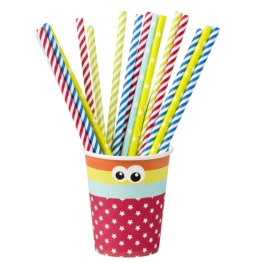 Lot de 20 pailles anniversaire Dragon en plastique Main Lot de 20 pailles anniversaire Dragon en plastique