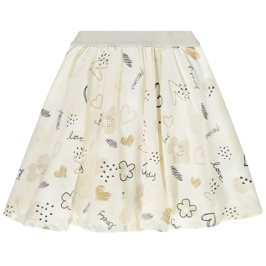 Jupe courte de cérémonie en coton imprimé fantaisie pour fille