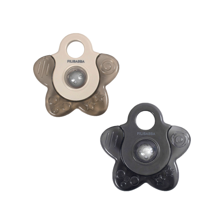 Lot de 2 anneaux de dentition Cooling Star - Grey mix Main Lot de 2 anneaux de dentition Cooling Star - Grey mix