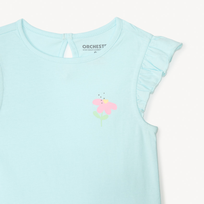 Lot de 4 t-shirts manches courtes motifs fantaisie pour bébé fille 