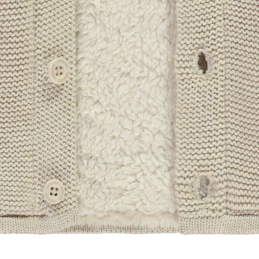 Gilet en tricot avec capuche ludique et doublure pour bébé garçon 