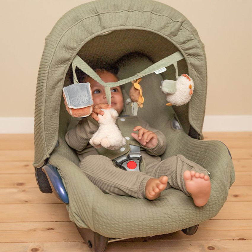 Chaîne De Poussette En Bois Avec Cloche - Jouet Bébé 0+ Mois, Lapin Crocheté, Développement Sensoriel - Cadeau Naissance - 2