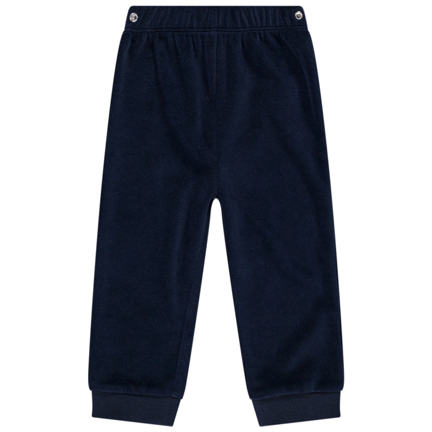 Pyjama 2 pièces en velours t-shirt à rayures ourson + pantalon uni pour bébé garçon 
