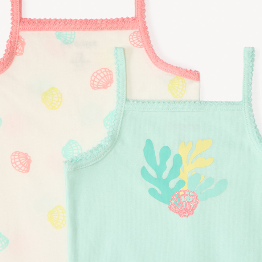 Lot de 5 bodies débardeurs à motifs plage pour bébé fille 