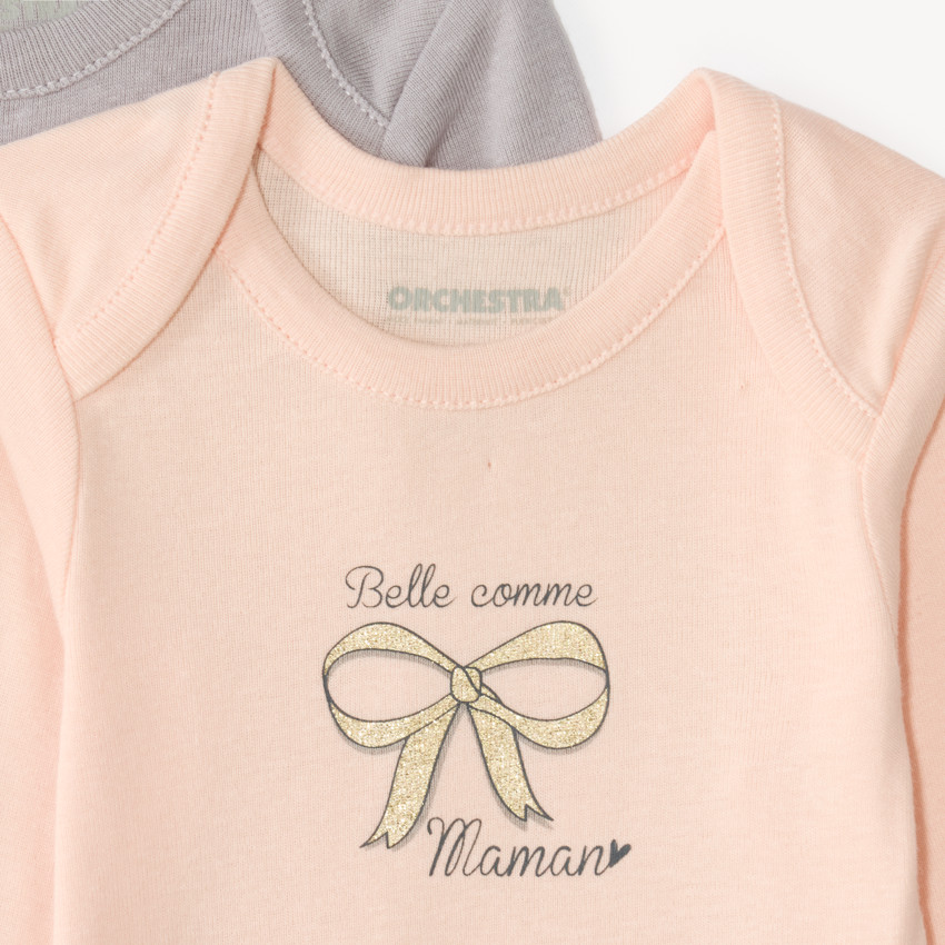 Lot de 7 bodies manches longues bébé fille 