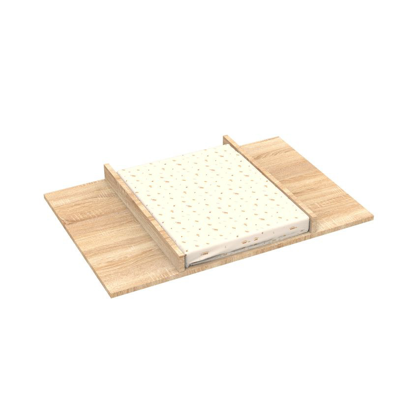Plan à langer pour commode Seventies aspect chêne doré 