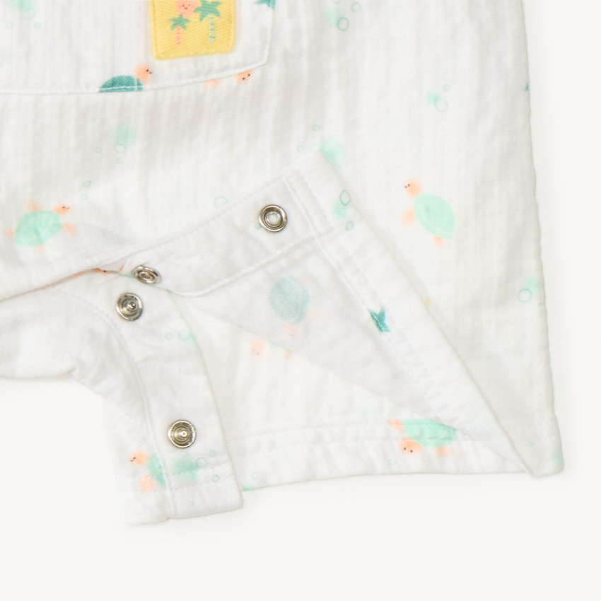 Combinaison courte imprimé tortue pour bébé garçon  