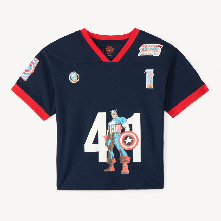 T-shirt manches courtes en jersey Captain America Marvel pour garçon 