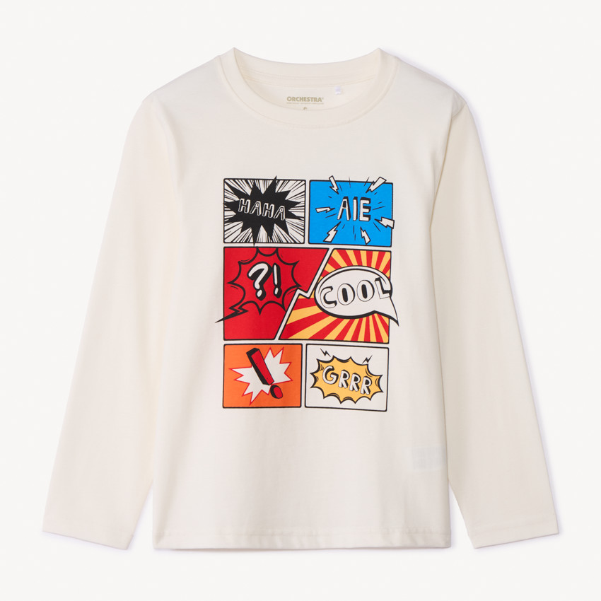 T-shirt manches longues print fantaisie pour garçon 