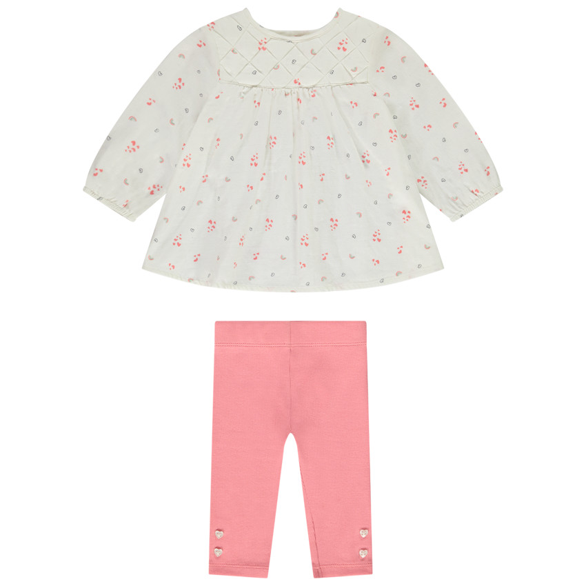 Ensemble 2 pièces imprimé fantaisie en coton pour bébé fille 
