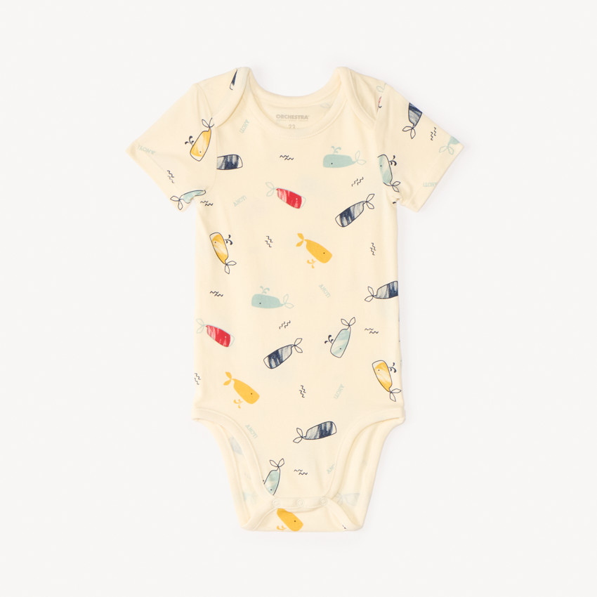 Lot de 7 bodies manches courtes motifs marins pour bébé garçon avec ouvertures différentes selon l'âge 