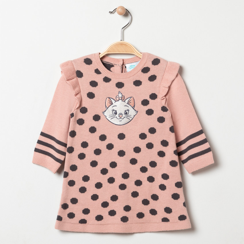 Robe en tricot à pois motif Marie Aristochats Disney 