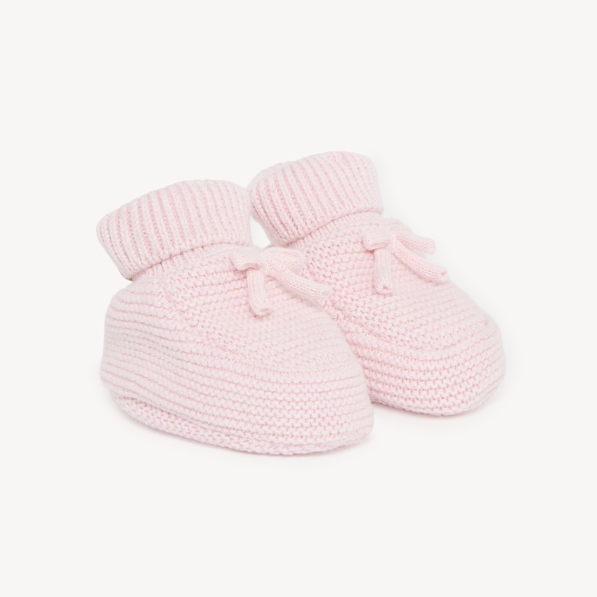 Paire de chaussons en tricot uni pour bébé fille