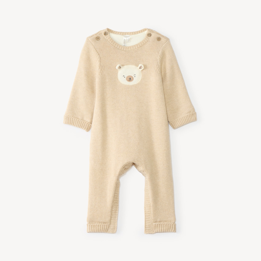 Combinaison naissance en tricot doublée velours 