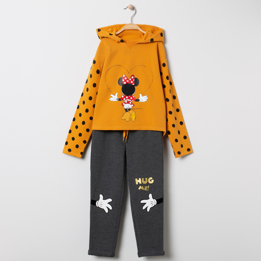 Jogging en molleton à pois et print Minnie Disney doré  