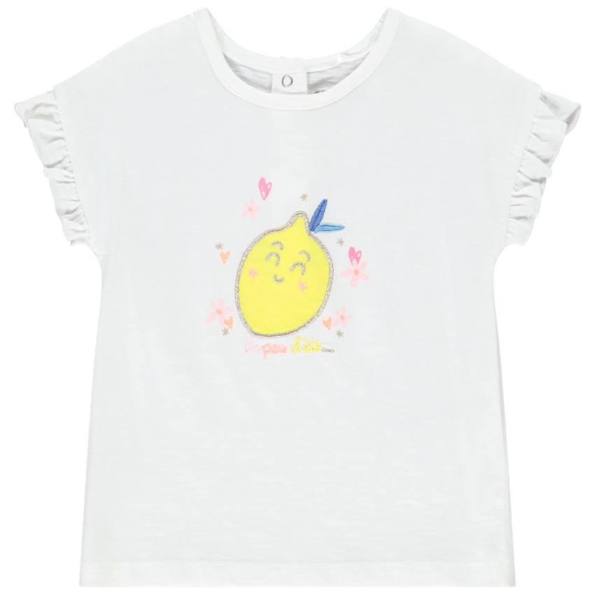 T-shirt manches courtes volantées pour bébé fille