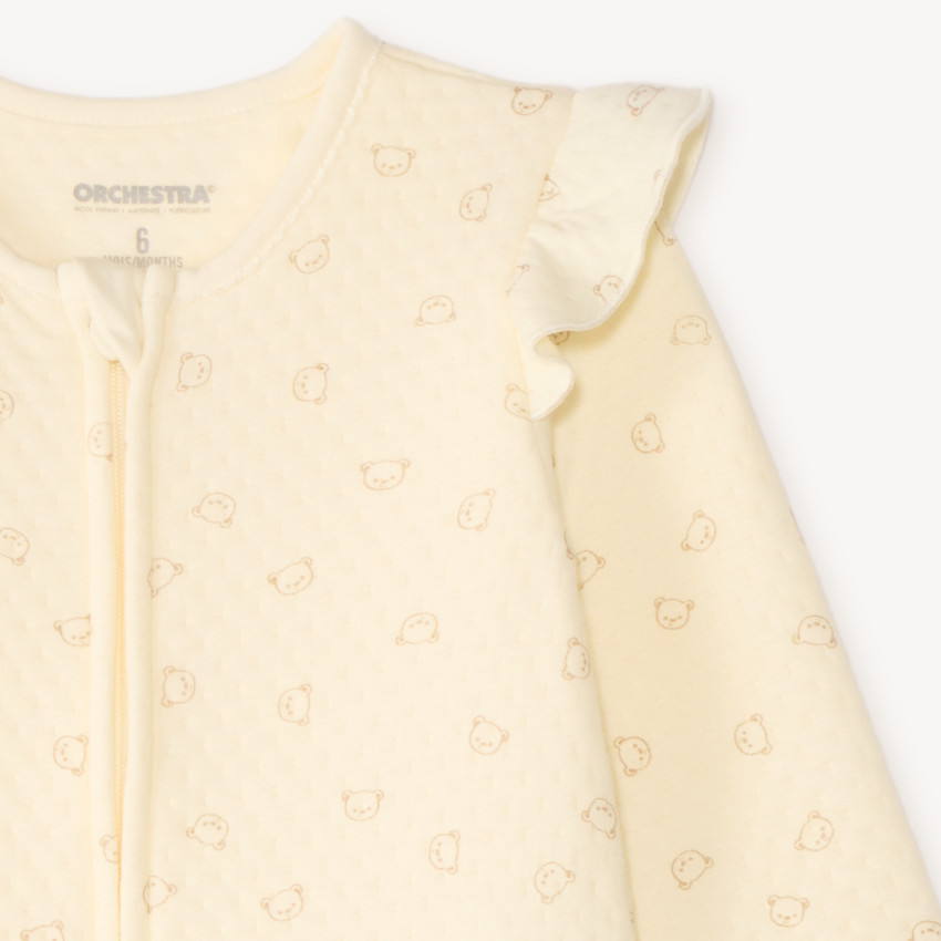 Combinaison en maille fantaisie imprimé ourson pour bébé fille 