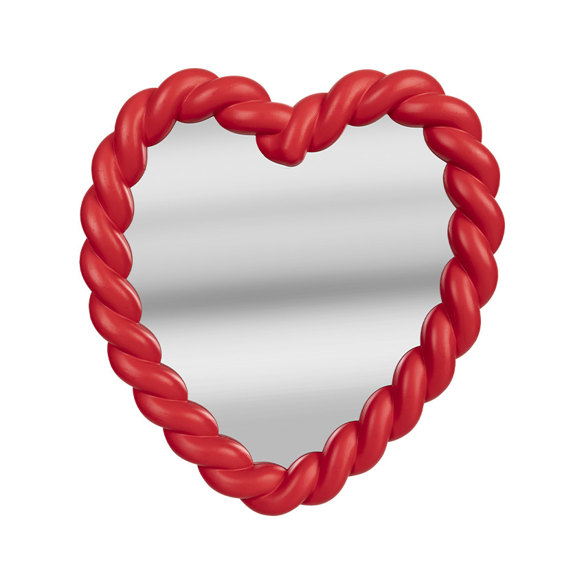 Miroir en forme de cœur torsadé 40 cm