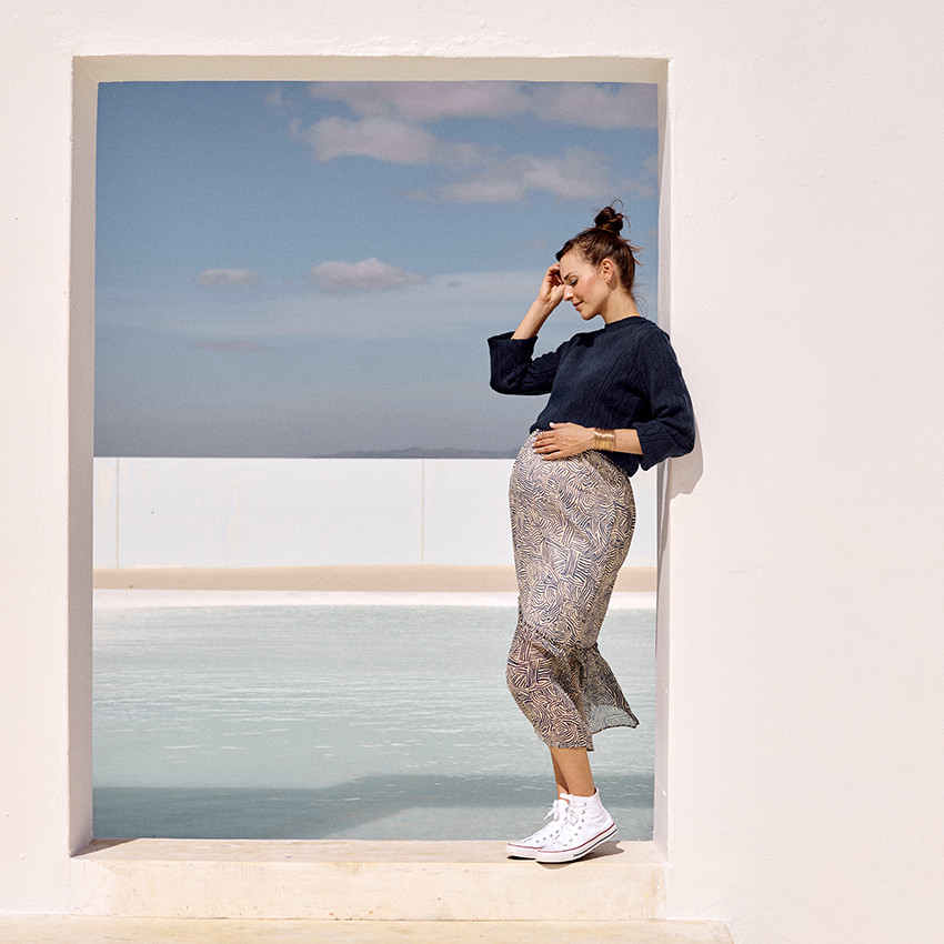 Pull en tricot fantaisie à manches bouffantes pour femme 