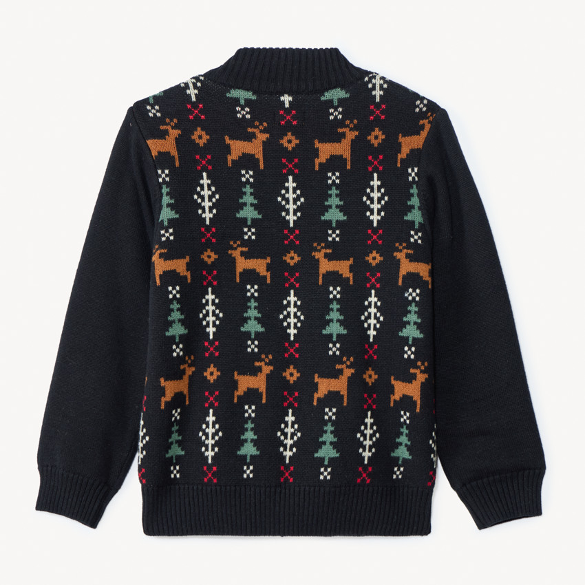 Gilet en tricot doublé avec motifs Noël pour garçon  