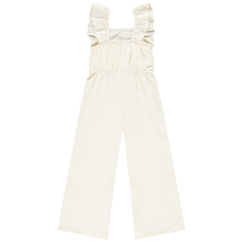 Combinaison longue avec volants et broderie pour fille  