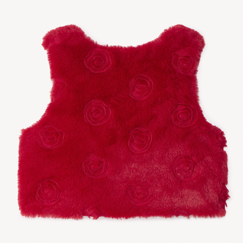 Gilet sans manches effet fourrure à rosaces pour bébé fille 