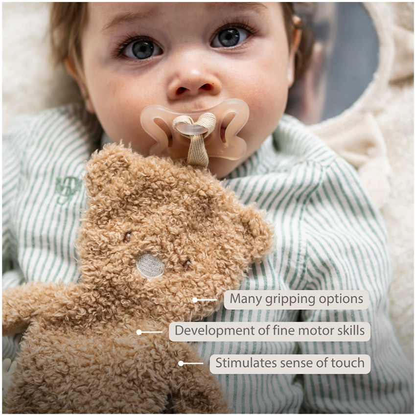 Attache sucette Doudou Ours Teddy Bouclette 