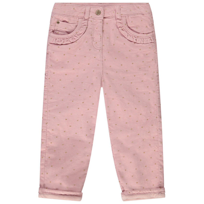 Pantalon slim en velours milleraies imprimé étoiles pour bébé fille 