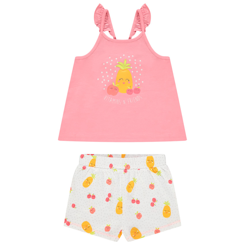 Ensemble avec débardeur print fruits et short imprimé all-over