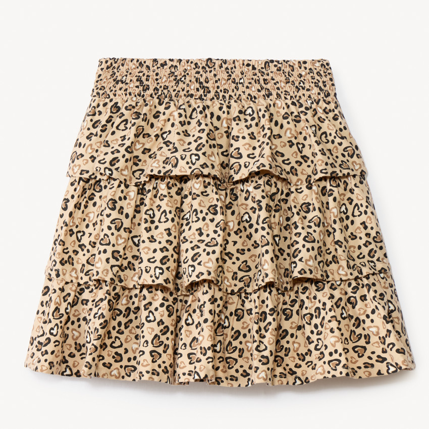 Jupe volantée imprimé léopard pour fille 