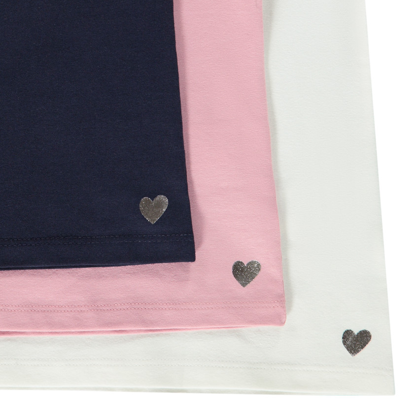Lot de 3 t-shirts manches courtes unis pour fille  