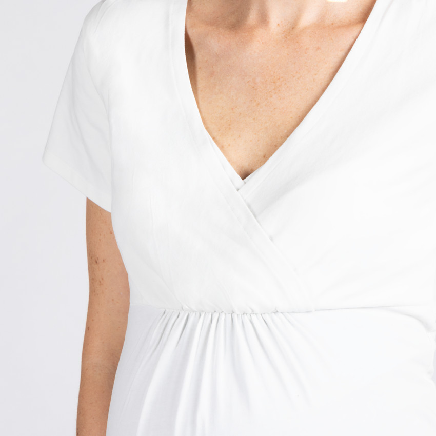 T-shirt de grossesse et d'allaitement manches courtes croisé 