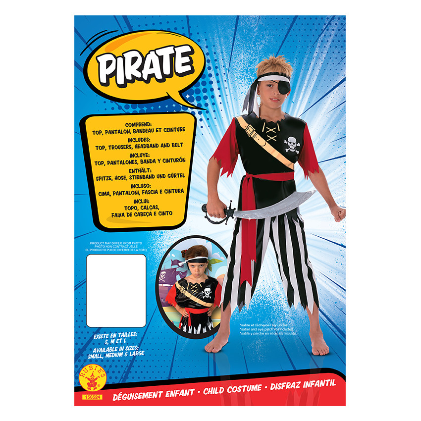 Déguisement de pirate taille 3-4 ans 