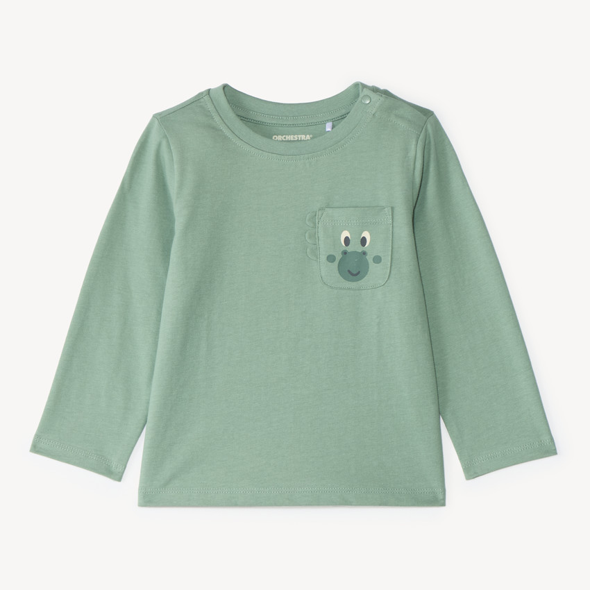T-shirt manches longues bébé garçon avec poche ludique