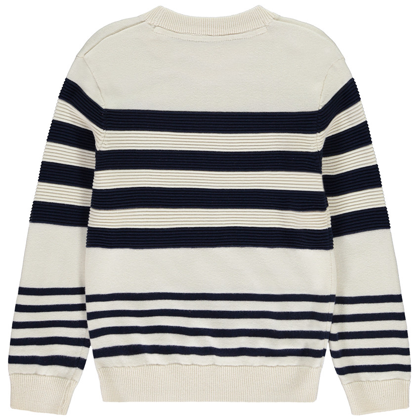 Pull rayé en tricot fantaisie pour garçon 
