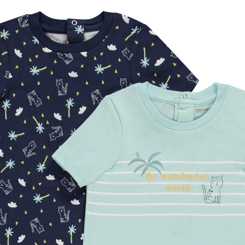 Lot de 4 combinaisons courtes fantaisie pour bébé garçon 