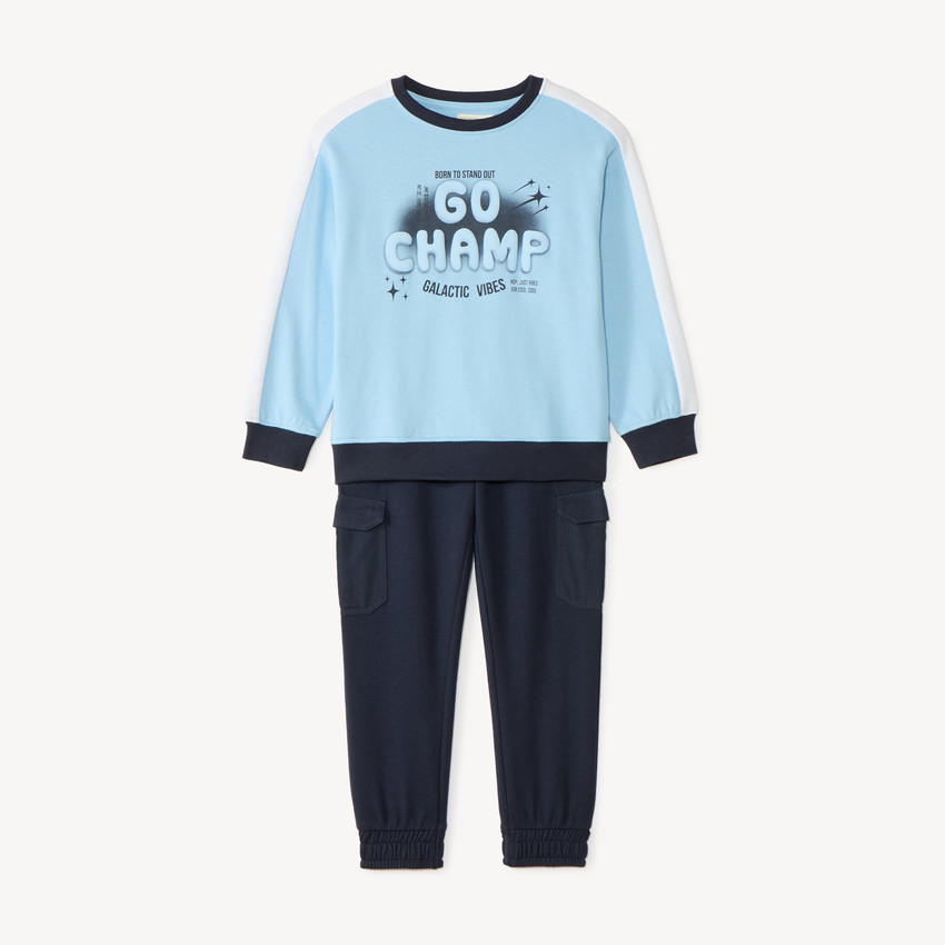 Ensemble de jogging sweat + pantalon print fantaisie pour garçon 