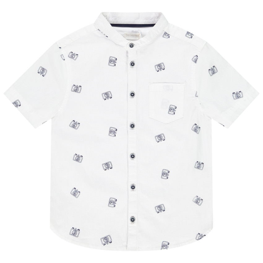 Chemise manches courtes col mao pour garçon 