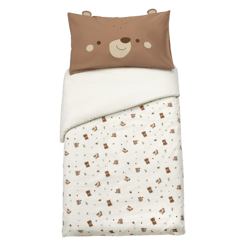 Housse de couette avec taie d'oreiller 60 x 120 cm Roi des Forêts 