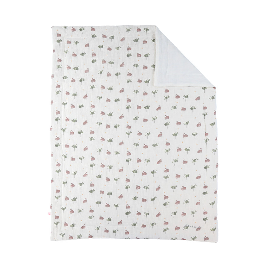 Couverture en mousseline 75 x 100 cm imprimé Cute Gorilla blanc