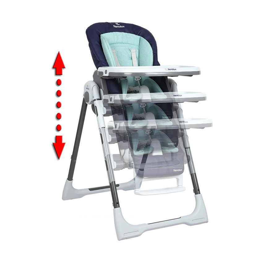 Chaise haute réglable Bébévision marine 