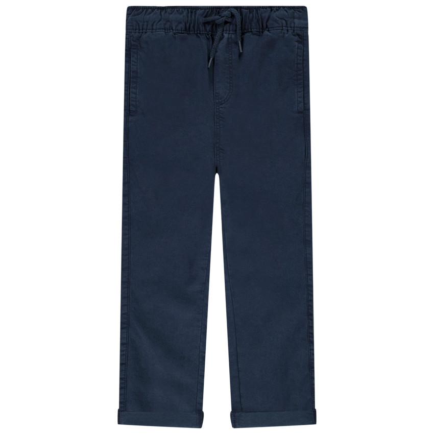 pantalon chino avec taille élastiquée pour garçon - bleu marine